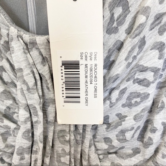 Rebecca Taylor Heather Grey Leopard Ruched Dress - Picture 9 of 11